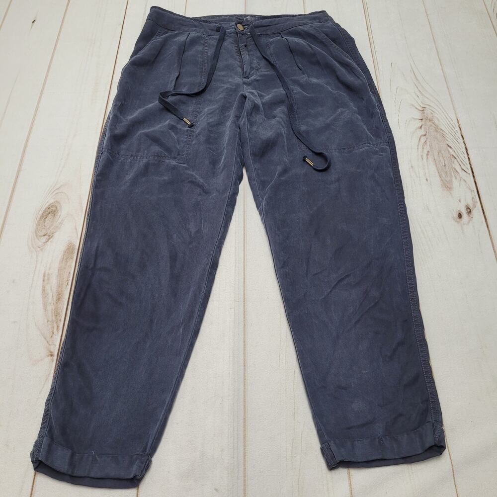 YFB navy blue tencel high rise tapered pants joggers